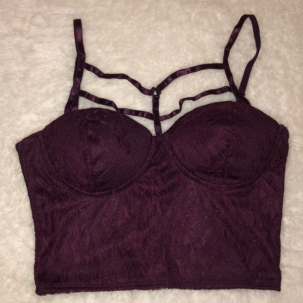 Purple lace crop top